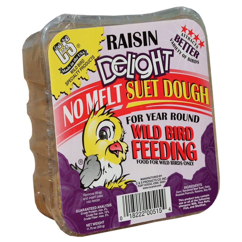 CS C&S Raisin Delight No Melt Suet Dough 11.75 Ounces, 12 Pack - Image 2